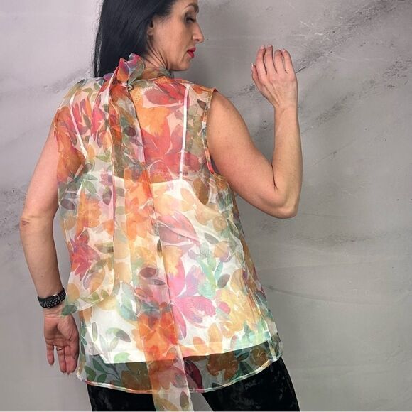 NWT NY&C New York & Company sheer floral top with cami - Picture 2 of 6